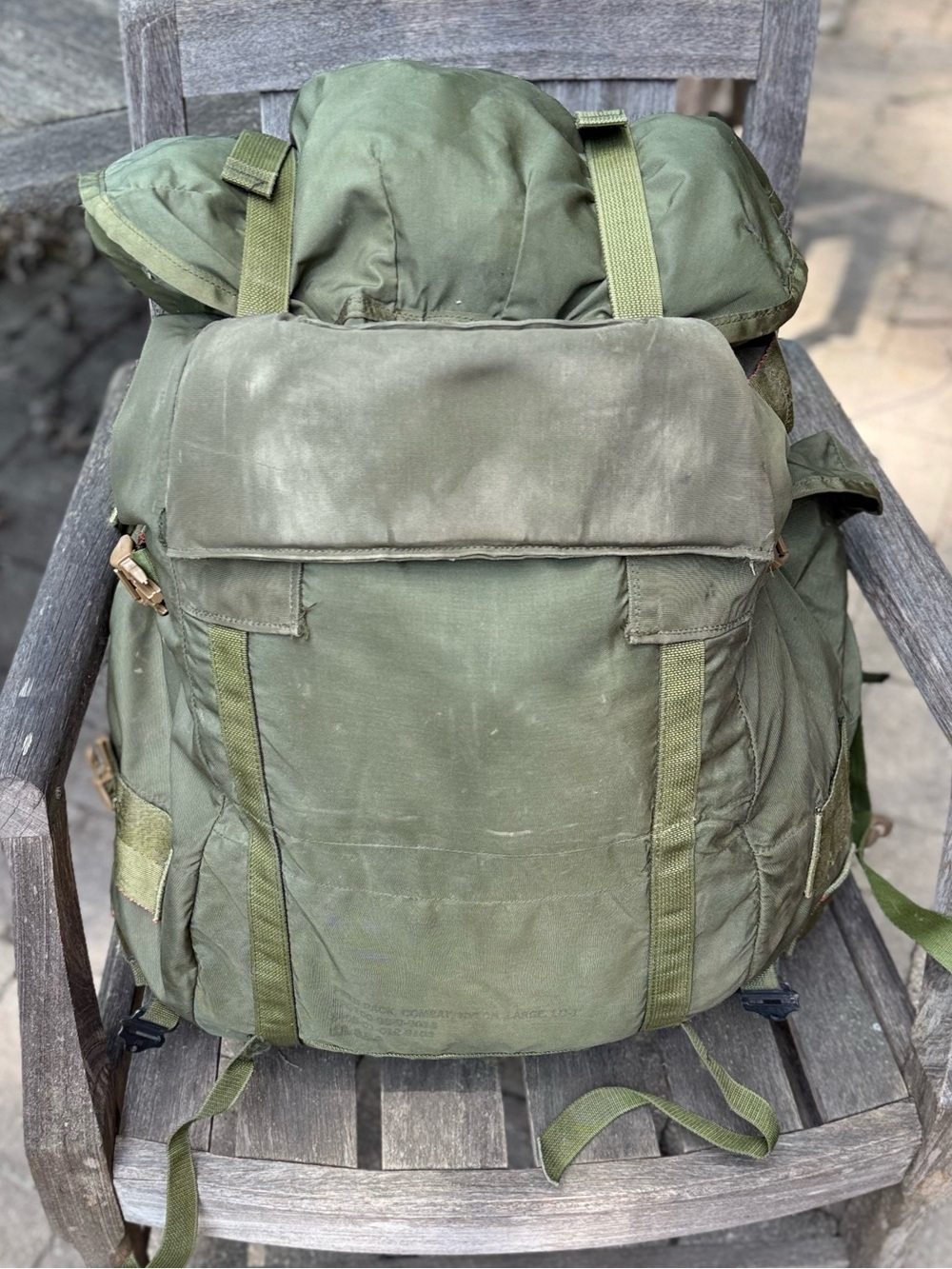 Vintage USGI Large ALICE Pack OD Green Cargo Field Rucksack Backpack (w/o Frame) - Picture 5 of 15